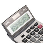 Deli Smart Desktop Calculator 1222 – Metal Body, Dual Power, 12-Digit Display - Image 7