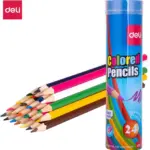Deli Brilliant Colored Wooden Pencils - 24 Colors