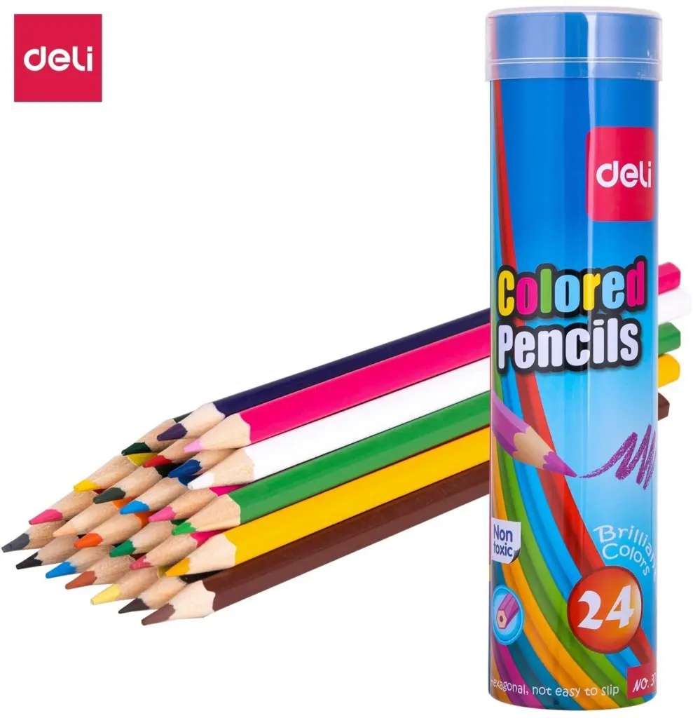 Deli Brilliant Colored Wooden Pencils - 24 Colors