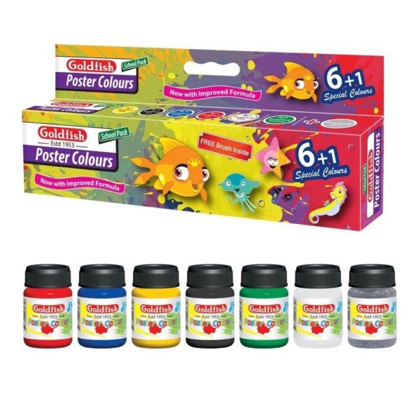 Pack Of 6 Poster Colors With Brush Free