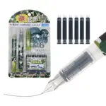 Camouflage Cartridge Fountain Pen With Ink Remover And 6 Blue Refills