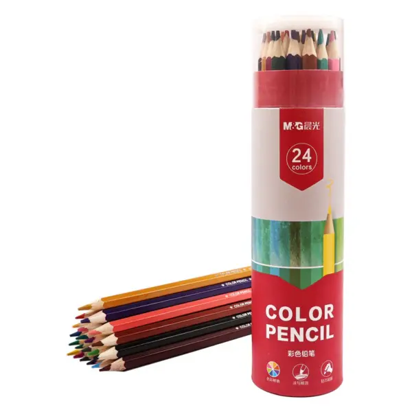 M&Amp;G High-Quality Wooden Color Pencils - Hexagonal - Pre-Sharpened - Pack Of 24