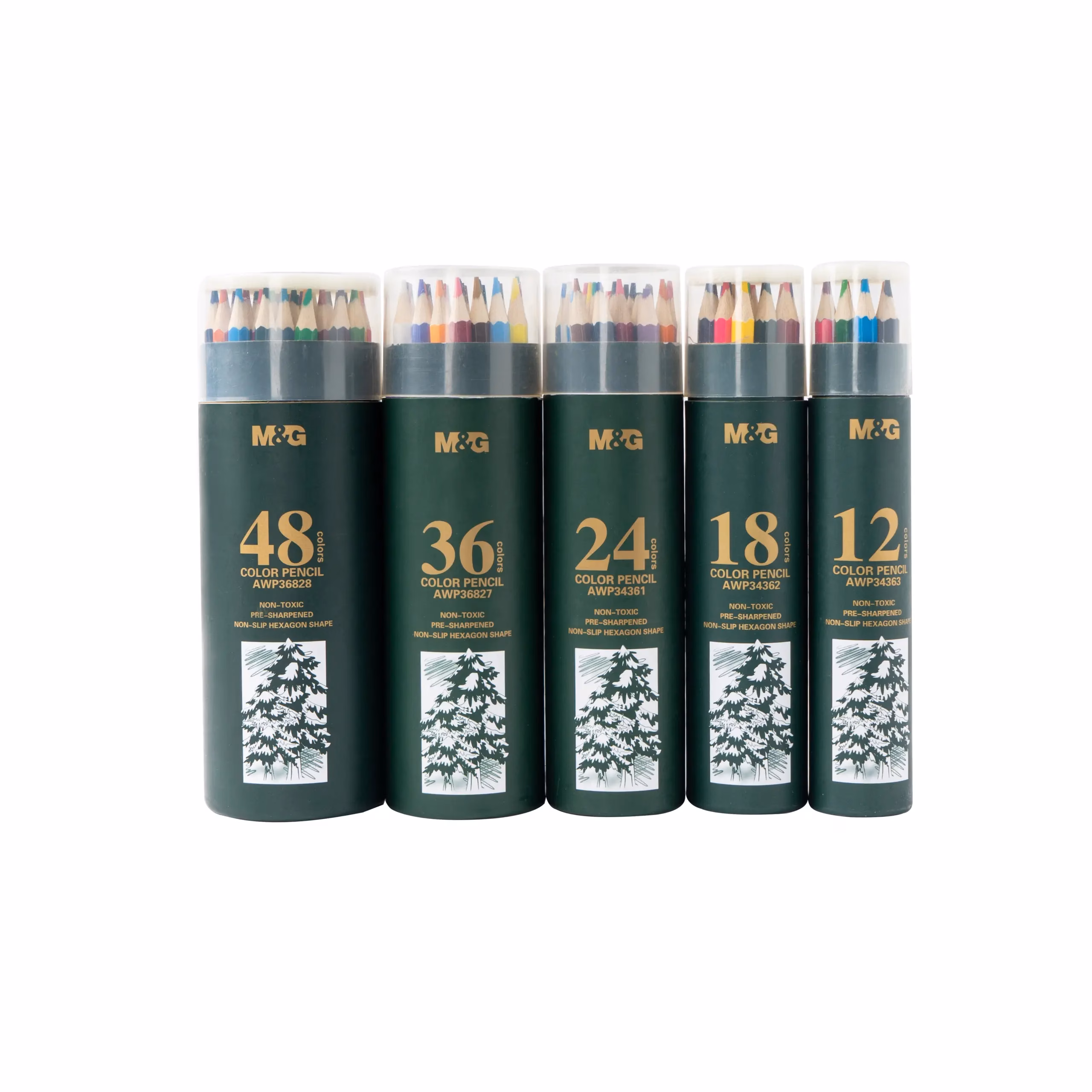 M&Amp;G Color Pencils Awp34361 M&Amp;G High-Quality Wooden Color Pencils - Hexagonal - Pre-Sharpened - Pack Of 24