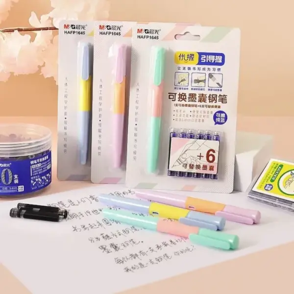 M&Amp;G Pastel Color Soft Grip Cushion Nib Fountain Pen