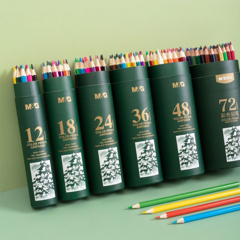 M&Amp;G High-Quality Wooden Color Pencils - Hexagonal - Pre-Sharpened - Pack Of 48