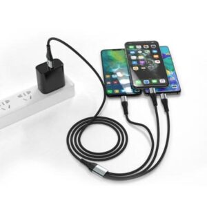 Quick Charge 3in1 Durable Braided Cable For Iphone - Android - Type-c