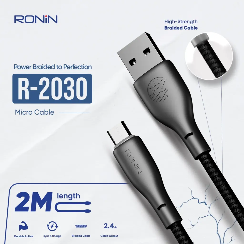 Ronin Premium Braided Usb Data Cable – R 2030 – 2M 1