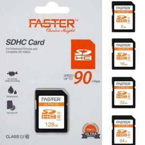 Faster 90 Mbps Class 10 Sdhc Card For Enhanced Pictures And Complete Hd Videos 8-128 Gb