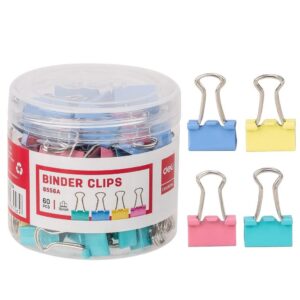 Deli 60pcs 15mm Multicolor Classic Binder Clips 8556a