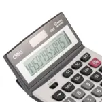 Deli Smart Desktop Calculator 1222 – Metal Body, Dual Power, 12-Digit Display