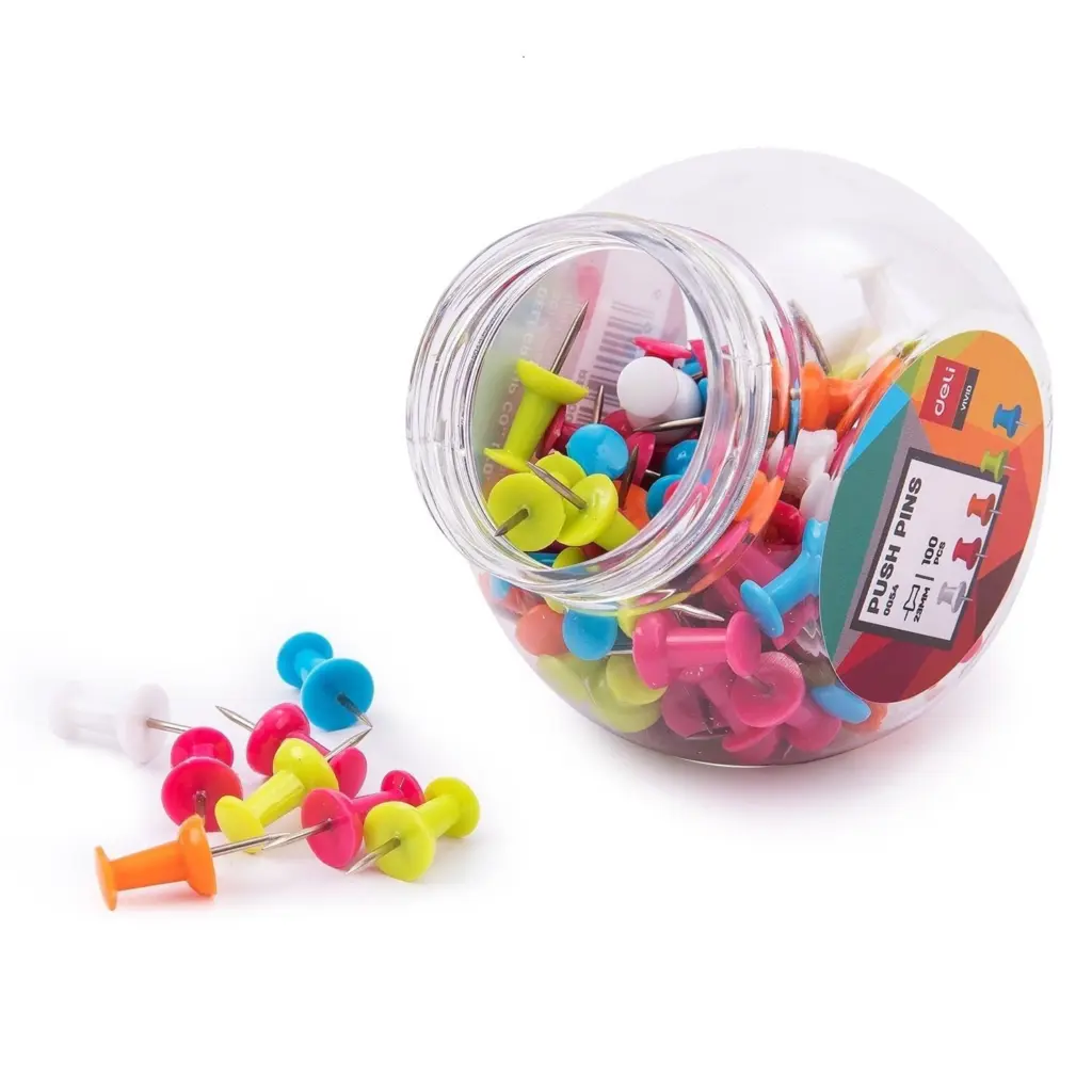 Deli Vivid Push Pins - 23Mm - E0054
