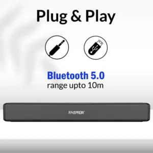 Faster Bluetooth Sound Bar 30w with Optical Connectivity 2.0CH
