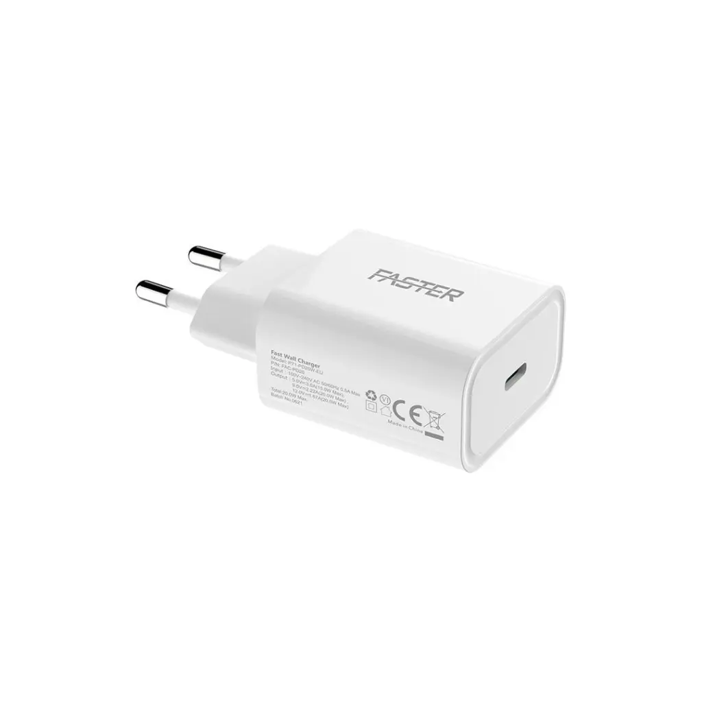 Faster Eu Type-C Super Fast Charging Adapter For Iphone 12- Pd-20W