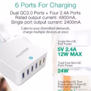 Faster Family Charger Quick Charge 3.0 With 6-Ports USB- FC-55
