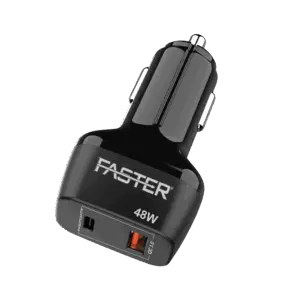 Faster PD 48w Fast Car Charger PD2.0,PD3.0 PPS QC 4.0A Supported