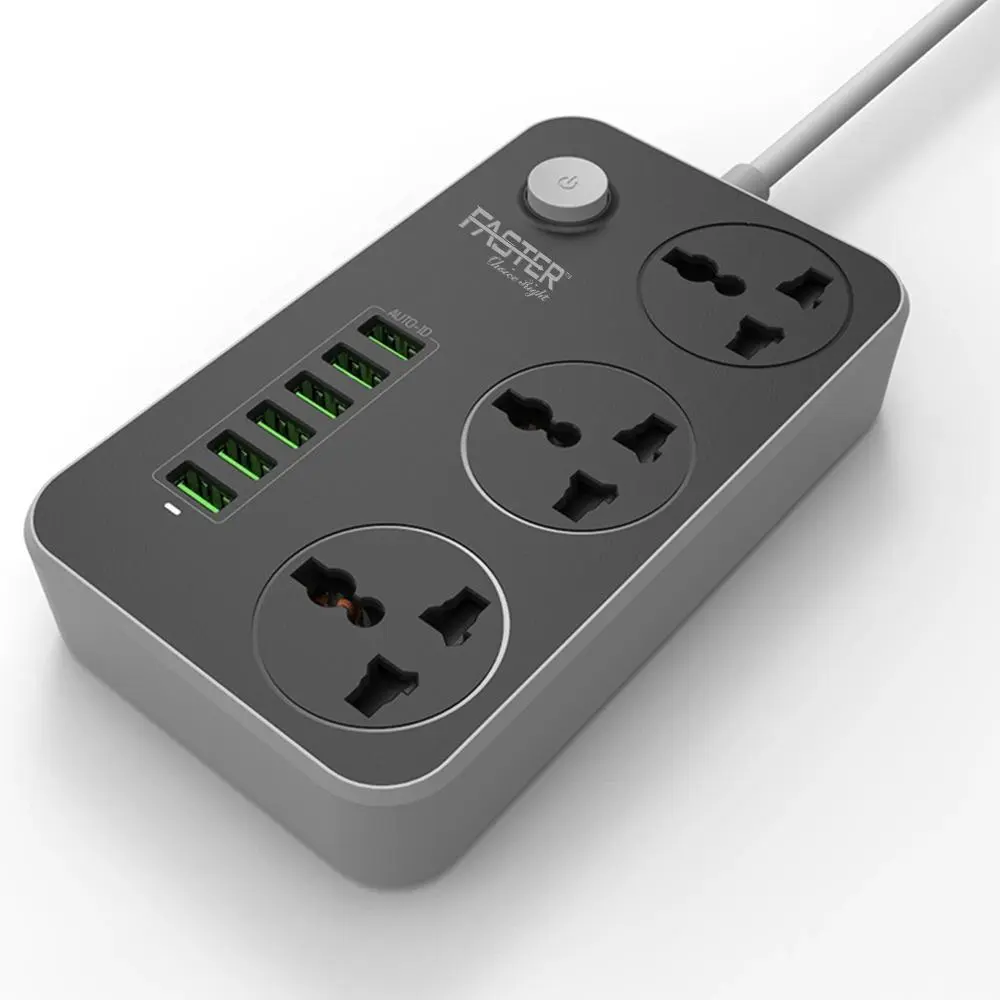 Faster Power Socket &Amp;Amp; 6 Usb Auto Max 3.4A Faster Power Socket &Amp;Amp; 6 Usb Auto Max 3.4A