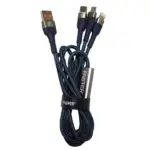 Faster Quick Charge Denim Braided 3-in-1 Data Cable for iPhone - Android - Type-C