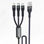 Faster Quick Charge Denim Braided 3-in-1 Data Cable for iPhone - Android - Type-C