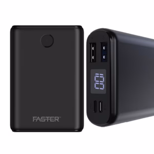 Faster Wallet Series Mini Power Bank with Digital Display - 10000 mAh