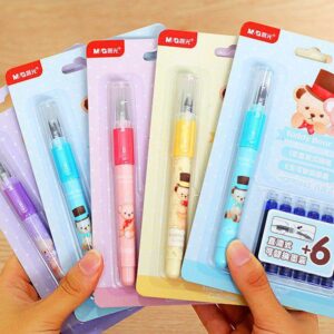 Teddy Bear Cartridge Fountain Pen With 6 Refills