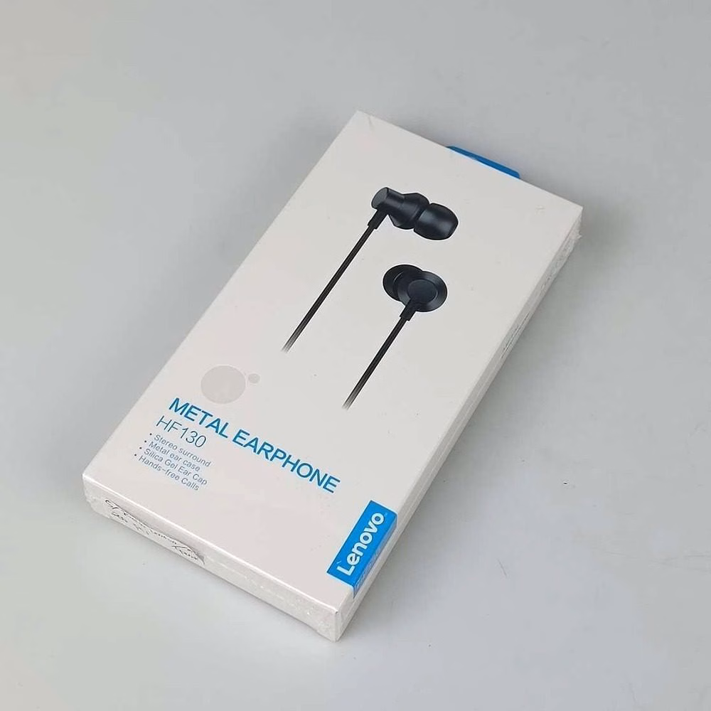 Home Mega-Electronics 60 Lenovo Hf130 Metal Earphones - White/Black