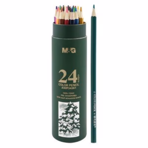M&G High-Quality Wooden Color Pencils - Hexagonal - Pre-Sharpened - Pack of 24