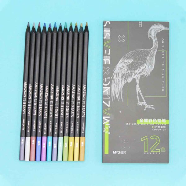 M&Amp;Amp;G Amazing Beasts Metallic Colored Pencils - 12 Colors