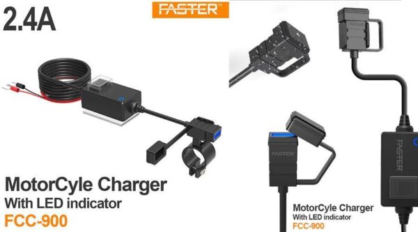 Faster Motorcycle Water Proof Charger With Led Indicator Fcc-900