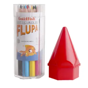 Goldfish Flupa Hex Wooden Colors Pencils Half Size – 12 Colors