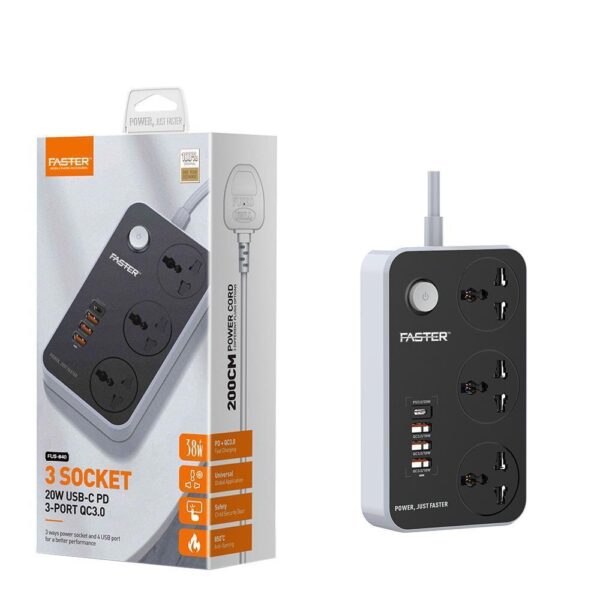 Power Strip Extension With Pd+3 Qc3.0 Usb Ports