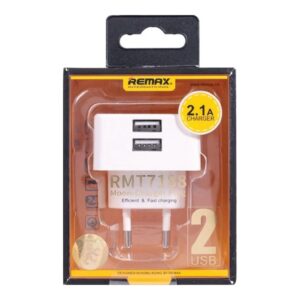 Remax 2.1a 2 Usb Fast Charging Plug Rmt7188 - White