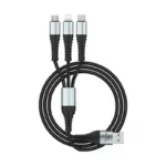 Ronin Quick Charge 3in1 Durable Braided Cable for iPhone - Android - Type-C