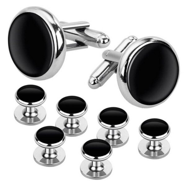 Black Copper Cufflinks And Sleeve Nail Set