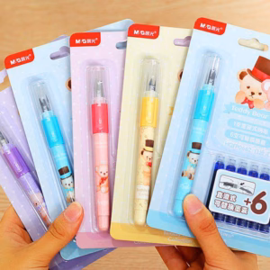 Teddy Bear Cartridge Fountain Pen with 6 Refills