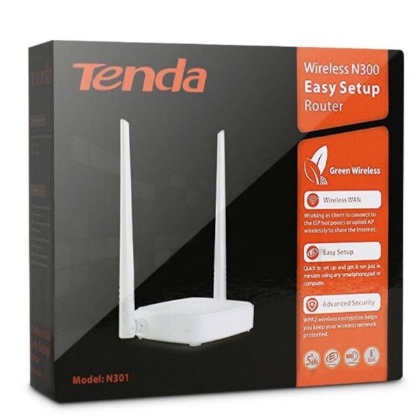 Tenda N301 Wireless N300 Easy Setup Router - High-Speed 300Mbps, Ieee802.11N, Perfect For Web Activities, Gaming, And More