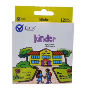 Tick Kinder Half Color Pencils - 12 Pre-sharpened Colors