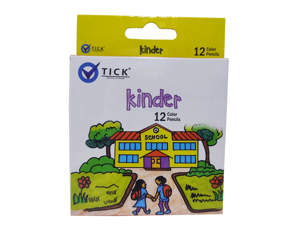 Tick Kinder Color Pencilwebp Tick Kinder Half Color Pencils - 12 Pre-Sharpened Colors