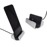 Usb Charge + Sync Dock Phone Stand For Samsung - Silver Black