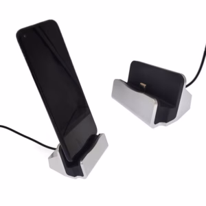 Usb Charge + Sync Dock Phone Stand For Samsung - Silver Black