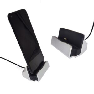 Usb Charge + Sync Dock Phone Stand For Samsung - Silver Black