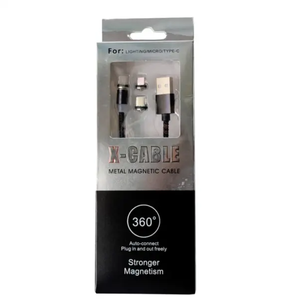 X-Cable 360° Metal Magnetic 3-In-1 Usb Charging Cable - Gold Plated