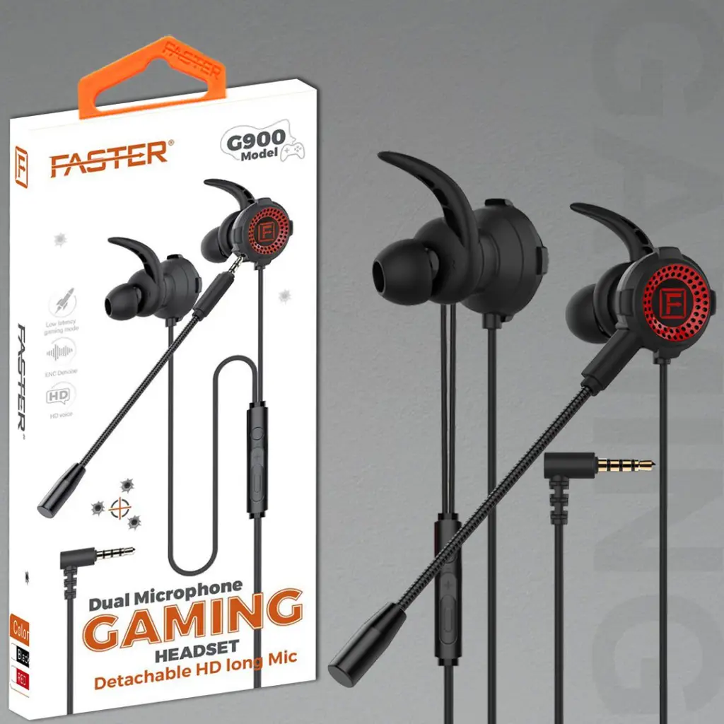 Faster Dual Gaming Headset With Detachable Hd Long Mic