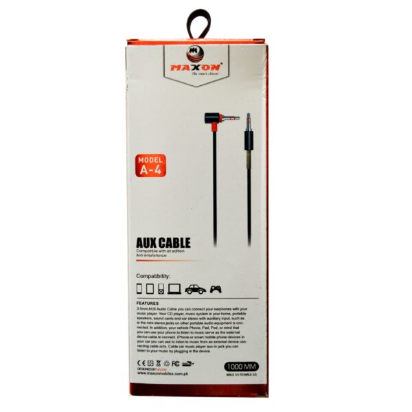 Maxon High Quality Stereo Aux Cable