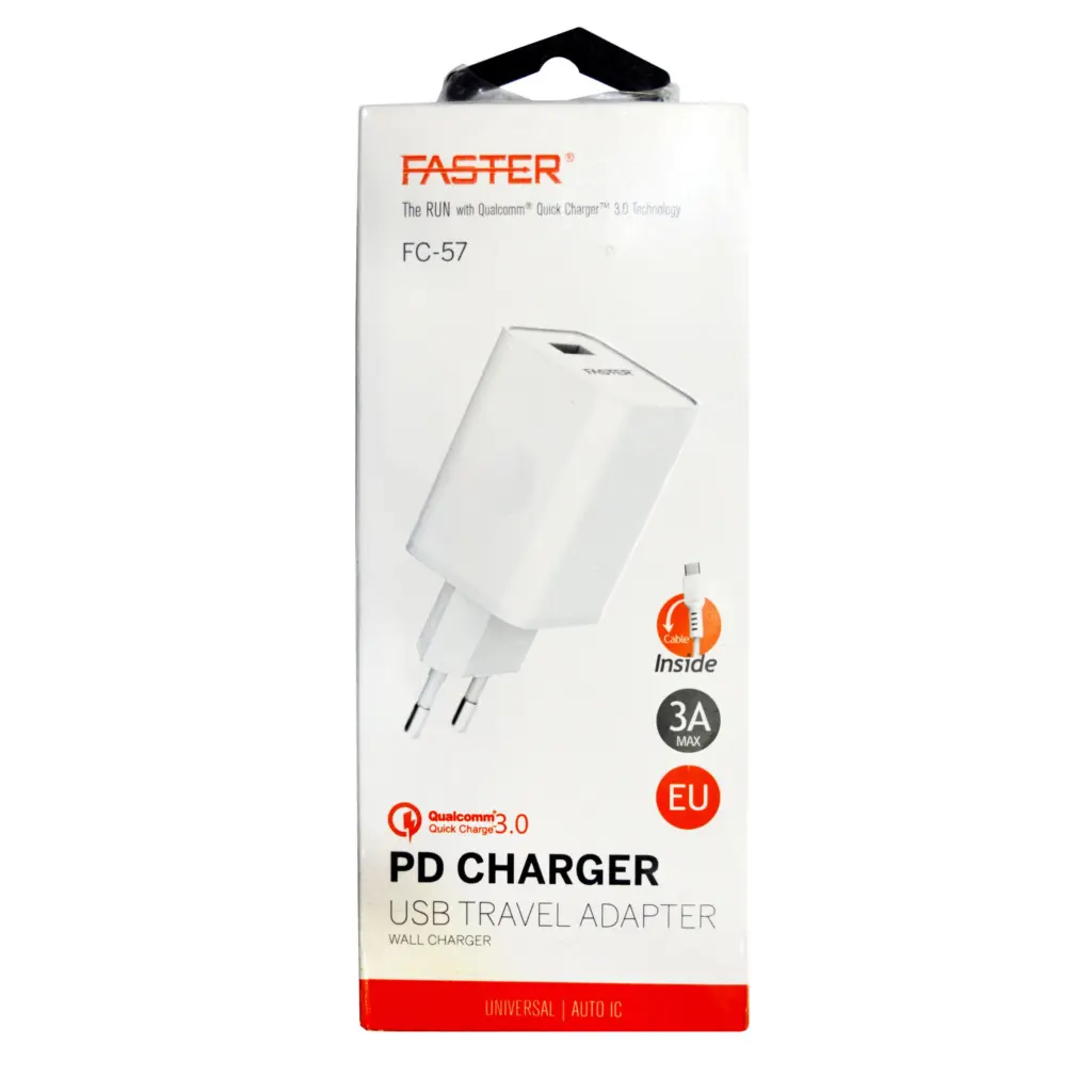 Faster High-Speed 3A Quick Charge Type C Wall Adapter