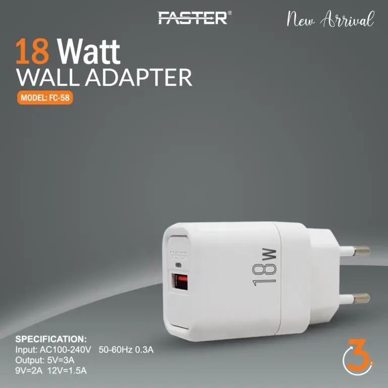 Faster High-Speed 18W Quick Charge Type C Wall Adapter