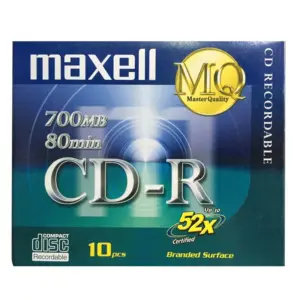Maxell Master Quality CD-R Recordable - 700MB - 52X - Pack of 10