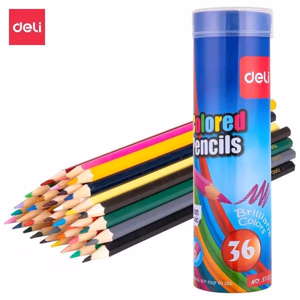 Home Mega-Electronics 95 Deli Brilliant Colored Wooden Pencils - 36 Colors