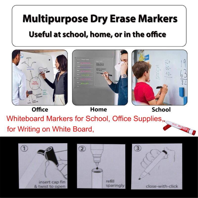 Dollar Dry Erase Whiteboard Marker - Refillable - 2Mm - Pack Of 12
