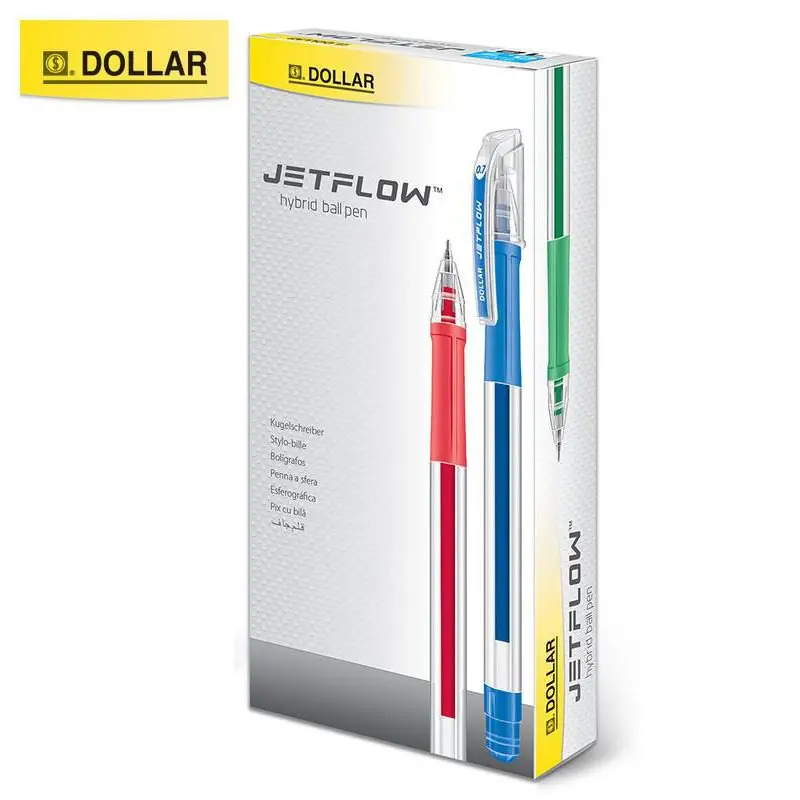 Dollar Jet Flow3 Dollar Jetflow Hybrid Ballpoint Pen - 0.7Mm - Pack Of 10 - Multicolor