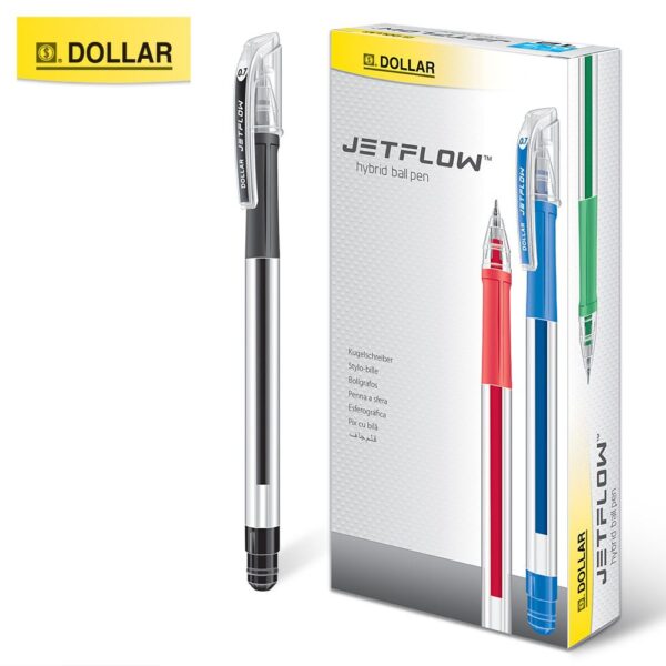 Dollar Jetflow Hybrid Ballpoint Pen - 0.7Mm - Pack Of 10 - Black
